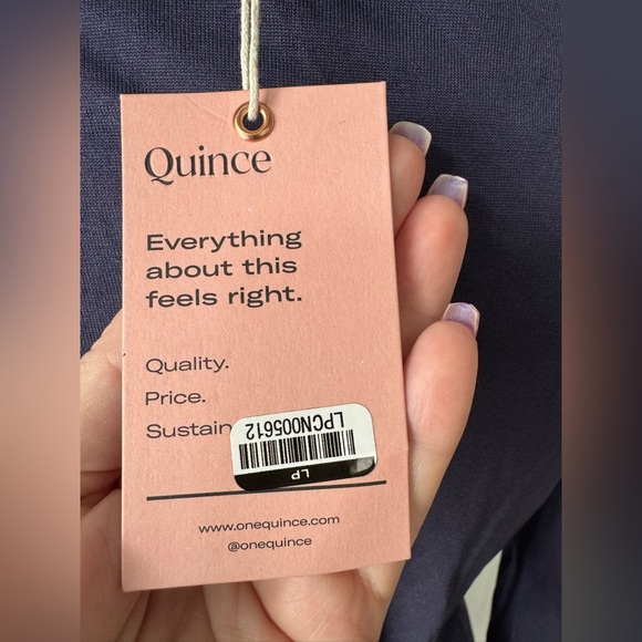 NWT Quince 100% Silk Jersey Mini Wrap Dress ~ Navy ~ Large - Picture 9 of 12